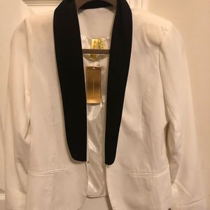 Black and white blazer